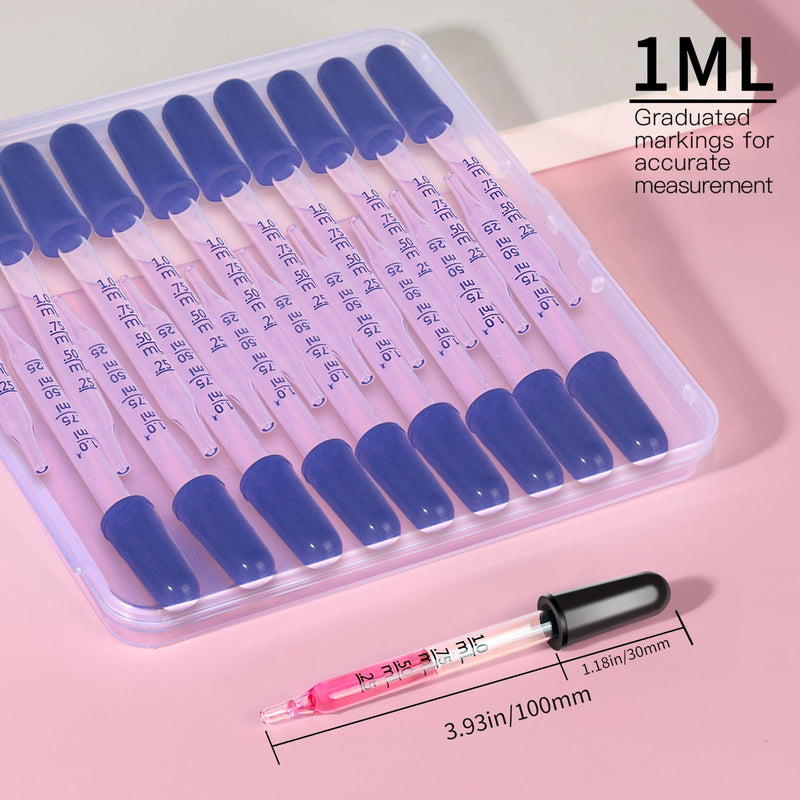 [Australia - AusPower] - Teenitor 20Pack Eye Dropper 1mL, Droppers for Oils, Medicine Dropper Glass Dropper, Straight-Tip Eye Dropper Pipette Dropper for Oils, Ear Dropper Eye Droppers for Medicine Feeding Lab 