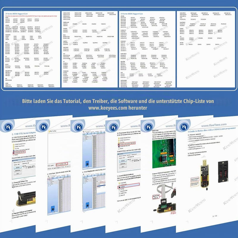 S018 SOP8 Test Clip for EEPR0M 25CXX / 24CXX + CH341A 24 25 Series EEPR0M Flash BIOS USB Programmer