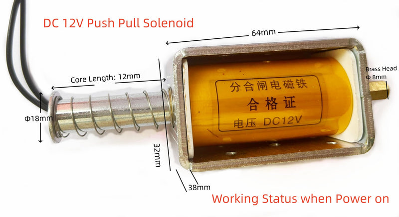 [Australia - AusPower] - Push Pull Solenoid DC 12V 35mm Long Stroke Small Electromagnetic Solenoids Electric Magnet For Automobiles, DIY (DC 12V) 