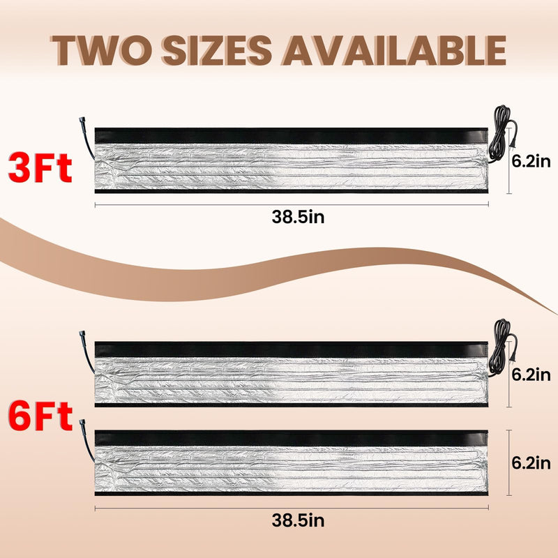6 Ft YeloDeer 110 V~120 V Stickable Waterproof Pipe Heat Tape Blanket with 6 Ft Power Cord, 38.5" x 6.2" Aluminum Foil Water Heat Trace Blanket for Metal & Plastic Pipe freeze Protection 6ft