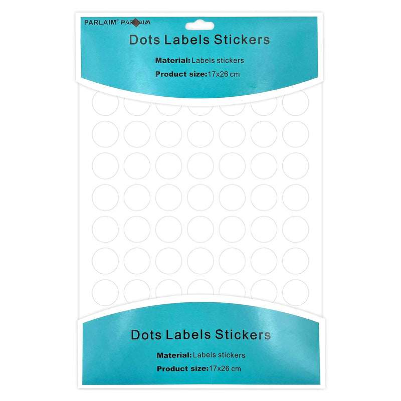 PARLAIM 1050 PCS 3/4 Inch White Circle Stickers, 15 Sheets, 0.75" Round Color Coding Dot Sticker Labels 0.75 inch