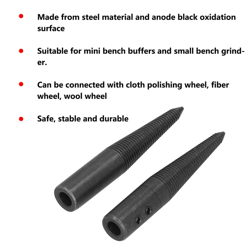 [Australia - AusPower] - 6PCs Tapered Spindle Adapter Threaded Tapered Spindle Steel Material for Bench Buffer Grinder 3 Inch 6 Inch 8 Inch Polishing Wheel 