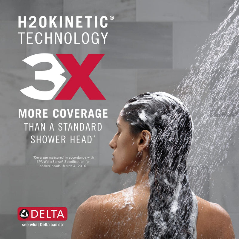 Delta Faucet 6-Spray H2Okinetic Handheld Shower Head with Hose, Brushed Nickel Handheld Shower Head, Hand Shower, Showerheads, Hand Held Shower Heads, Detachable Shower Head, Satin Nickel 75536SN Stainless