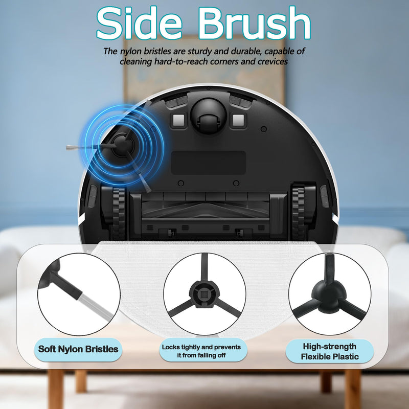 [Australia - AusPower] - Replacement Parts Compatible with Dreame D9 Max Gen 2/ D10s Pro/ D10s Robot Vacuum Cleaner 1 Main Brush, 4 Side Brushs, 4 HEPA Filters and 4 Mop Pads (13 Pack) 