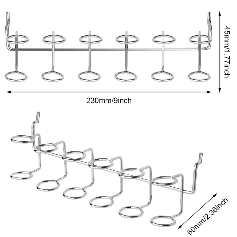 [Australia - AusPower] - Pegboard Screwdriver Holders Peg Board Organizer Accessories Multi Ring Tool Holders Six Tool Multi Tool Organizer Racks for Pegboard, Pliers(Silver, 4 Pieces) Silver 