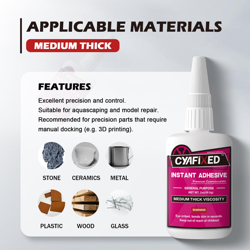[Australia - AusPower] - Strong Cyanoacrylate (CA) Super Glue, Impact Resistant Medium-Thick Viscosity Instant Adhesive, 4 oz. (113.6 Grams) - CA Glue for 3D Printing, Aquascape and Hobby Models 4 ounce 