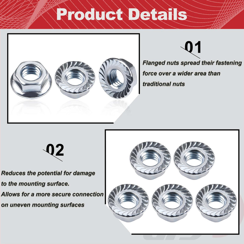 [Australia - AusPower] - 1/4-20 Serrated Flange Hex Nuts, 1/4" Hexagon Flange Nuts, 304 Stainless Steel, UNC Nuts Fasteners, Replacement Nut for DIY Home Mechanism, 50 Pack 1/4"-20 