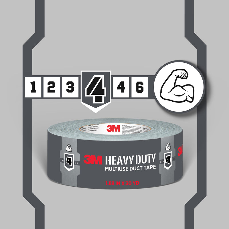 3M Heavy Duty Duct Tape, 1.88in x 45yd, 1 Roll, Multi-Surface, Temporary Solutions for Sealing, Holding, and Reinforcing, Tear by Hand Vertically and Horizontally, Staple for Every Toolbox (2145) 45 yd