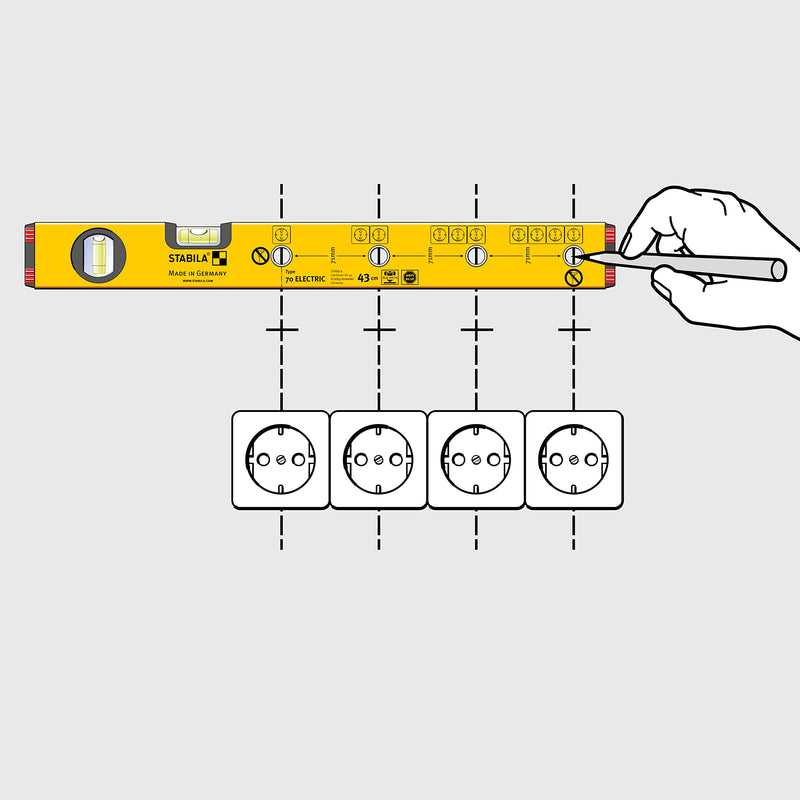 [Australia - AusPower] - Stabila Type 70 Electric and Pocket Electric Spirit Level, WSTE70043 43 cm 