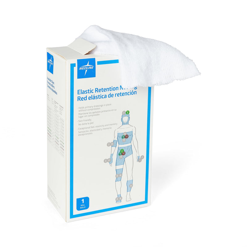 [Australia - AusPower] - Medline Stretch Tubular Elastic Dressing Retention Net, Size 8, 31" x 25 yd., Ideal for Wound Care, Single Pack 