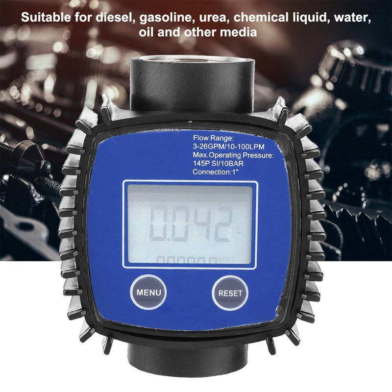 [Australia - AusPower] - Meter with Digital Display, High Precision Water Testing Meters, Portable Measuring Tool Suitable for Gasoline, 1 Inch Internal Thread 