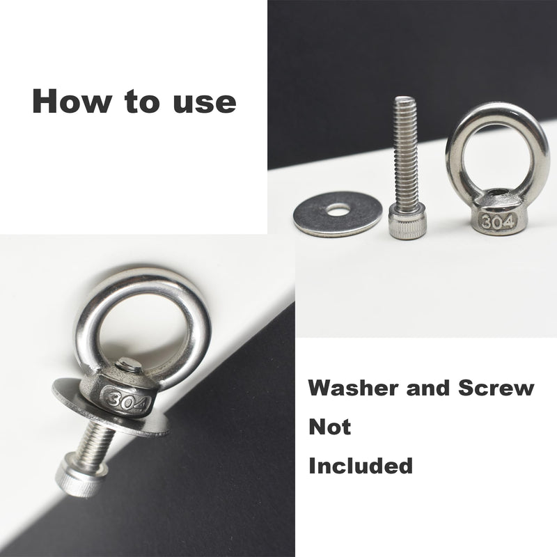 [Australia - AusPower] - 10 Packs M5 Stainless Lifting Eye Nuts Thread Ring Shoulder EyeNuts 