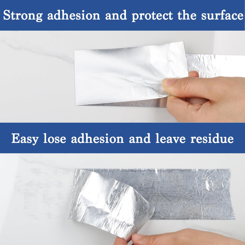 Aluminum Foil Tape,4 inch x 65ft(3.9Mil),Heavy Duty HVAC Tape,Insulation Adhesive Metal Tapes for Ductwork,Dryer Vents Pipe,Sealing and Repairing 4 inch x 65ft 1