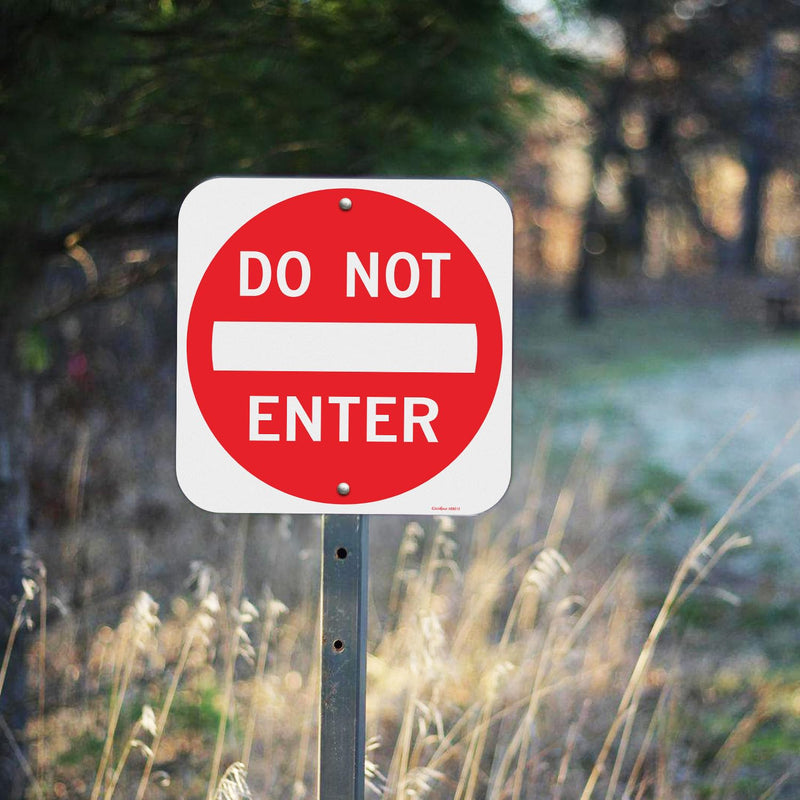 GicnKeuz Do Not Enter signs,12 x 12 Inches Safety Warning Sign .040 Reflective Aluminum,Waterproof and Fade Resistant,2 Pre-drilled holes,Easy to Install, Indoors and Outdoors Use(2-pack) 12 x 12 Inches - 2 packs