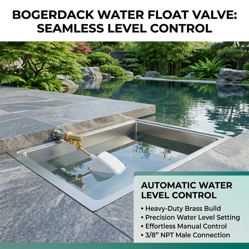 [Australia - AusPower] - 2PCS 3/8" NPT Male Water Float Valve, Automatic Fill and Water Level Control Valve, with Brass Adjustable Arm, for onds, Fountains, Tanks & Aquariums 