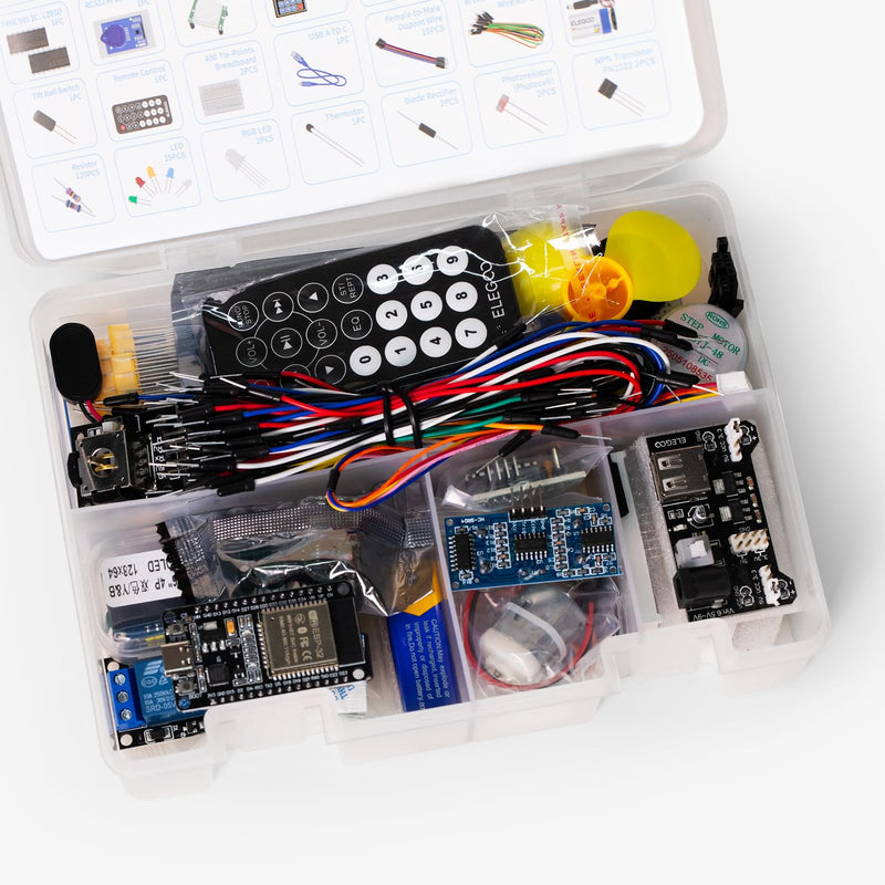ELEGOO ESP-32 Starter Kit with Tutorial & Board Compatible with Arduino IDE | Development Board USB-C Dual-Core Microcontroller Support AP/STA/AP+STA, CP2102 Chip for Maker & DIY Projects
