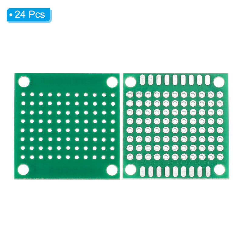 [Australia - AusPower] - PATIKIL 1.2" x 1.2" PCB Board Circuit, 24 Pcs Prototype Perfboard Solder Boards for DIY Soldering and Electronic Project Circuit Boards Solderable Breadboard, Green 