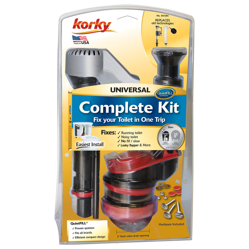 [Australia - AusPower] - Korky Standard 2-inch Complete Toilet Repair Kit, Fixes: Running, Noisy, No/Slow Refill, and No/Weak Flush Toilets, Easy to Install, 4010MP 1 