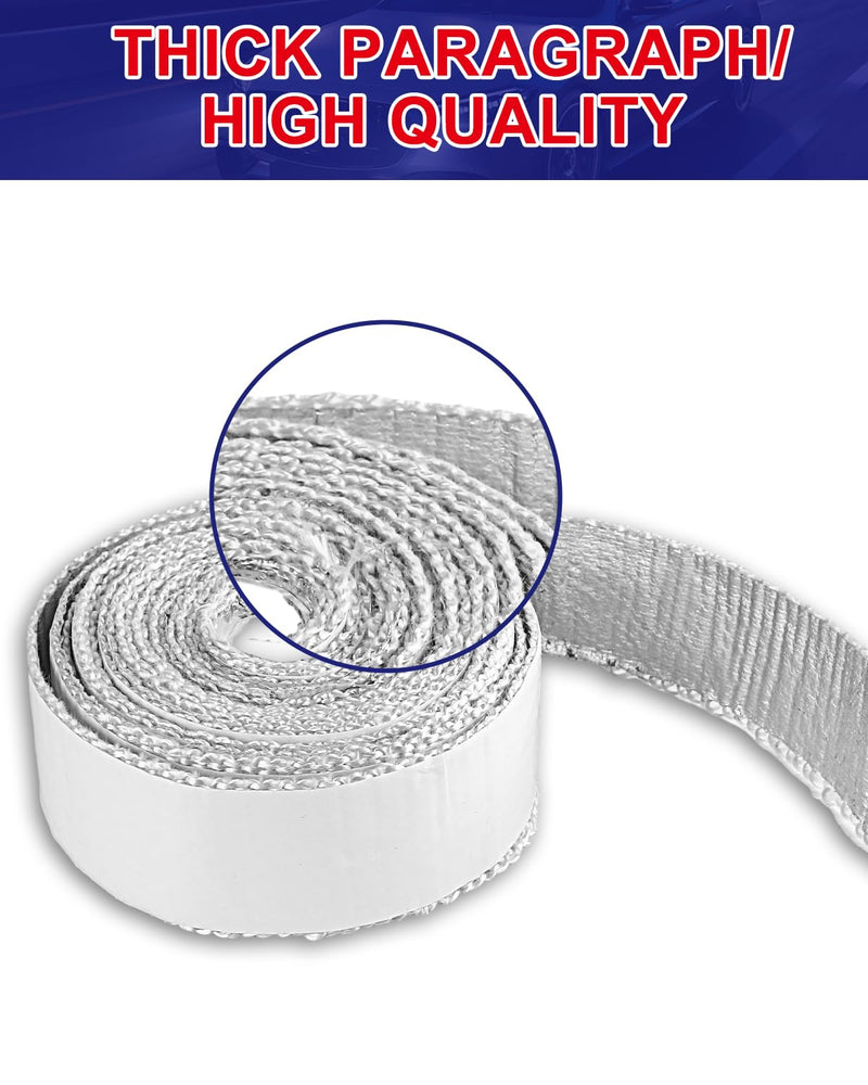 3PCS Thick Heat Shield Tape, 1.5" x 15Ft Each White Self-Adhesive Heat Barrier Wrap for Car, Truck, Exhaust, Wires, Fuel Lines, Firewall & Engine Bay, Reflects Up to 90% Radiant Heat White Heat Shield Tapes *3