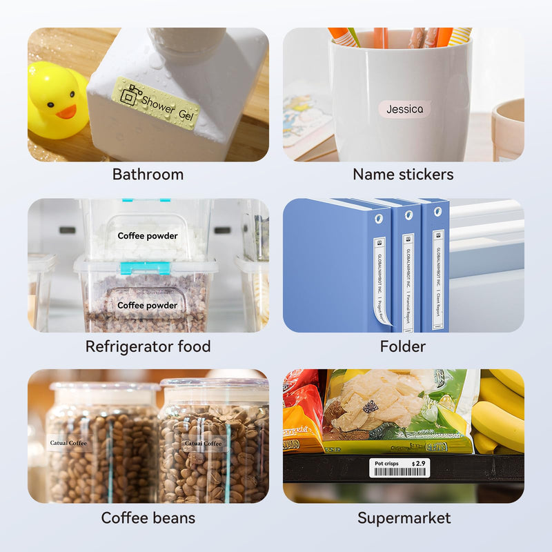 NIIMBOT Label Maker Tape for D110/D11/D101 Label Printer, Multi-Size 3Rolls Pack | 0.59'' x 1.18''White, 0.55'' x 1.97''Transparent, 0.47'' x 1.57''Blue, for Home Office School Labeling Mix 3-white/Transparent/Blue