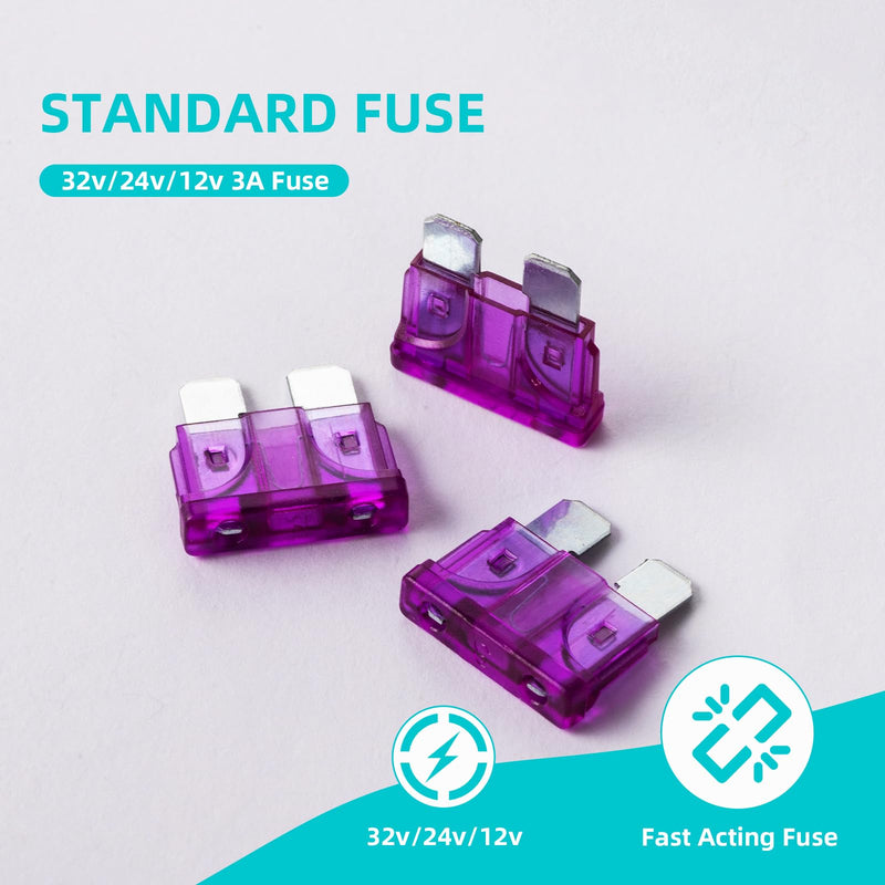 [Australia - AusPower] - 100Pcs 3 Amp Fuses Stanbdard Fuse, 3A Car Fuse Blade for Automotive, Truck, Boat, Motorcycle 3A × 100pcs 