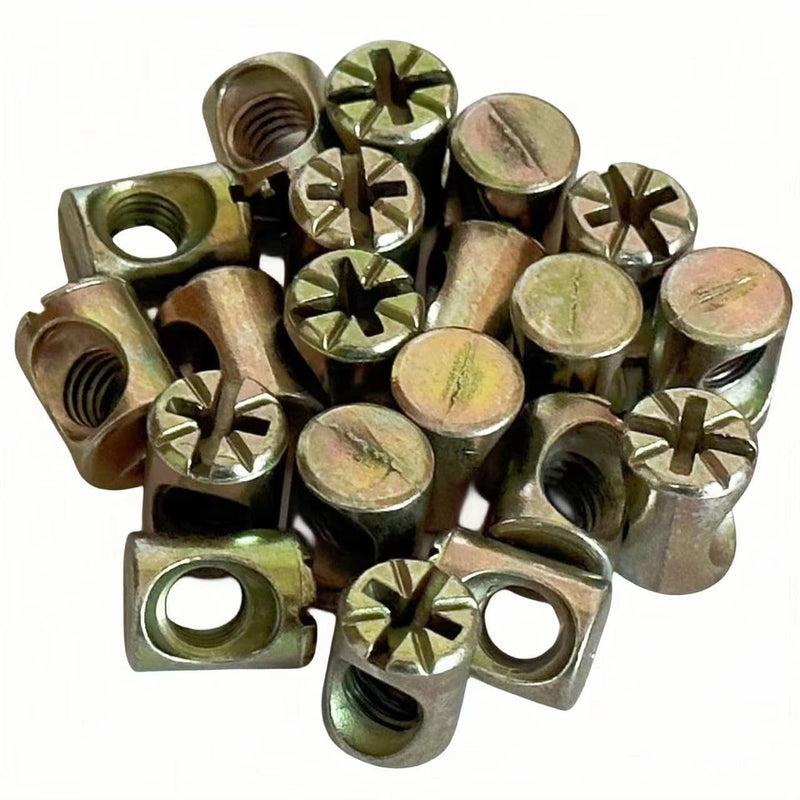 [Australia - AusPower] - NACX M6 x 13mm Cross Barrel Nuts Cross Dowel Slotted Nuts, 20Pcs Slotted Barrel Nuts 
