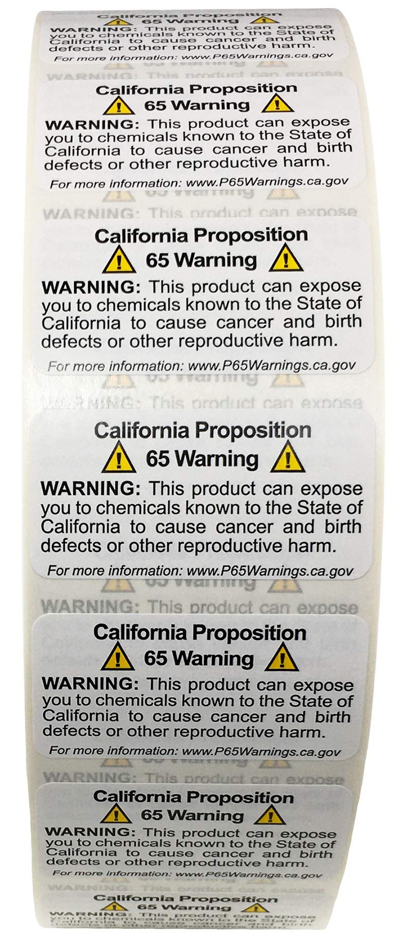 California Proposition 65 Warning Labels Bulk Pack 1 x 2 Inch 5,000 Total Labels