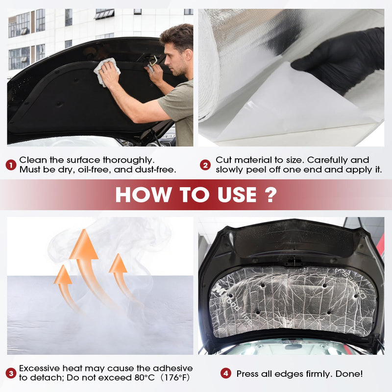 78mil Self-Adhesive 11.6" x 24" Aluminum Foil Heat Shield Mat High Temperature Insulation Heat Reflective Pad 2300℉ Ceramic Fiber Barrier Thermal Material 78mil-11.6" x 24"