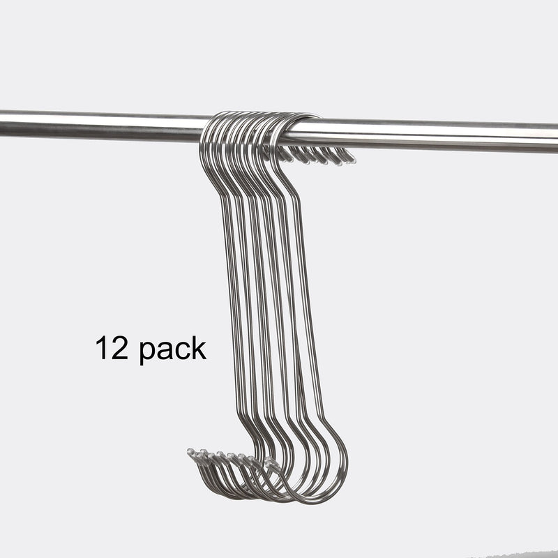 [Australia - AusPower] - 12 Pack Stainless Steel Large Size Hooks, S Shape Long Hooks, Metal Heavy-Duty S Hooks 12 inch 