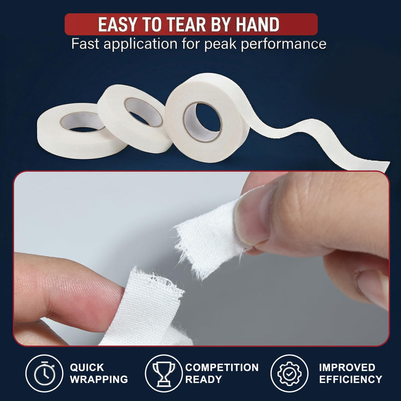 Finger Tape 0.5in × 32ft Athletic Tape for Fingers No Residue White Finger Sports Tape for BJJ, Rock Climbing, Weightlifting, Football, Basketball, Volleyball, Pack of 3