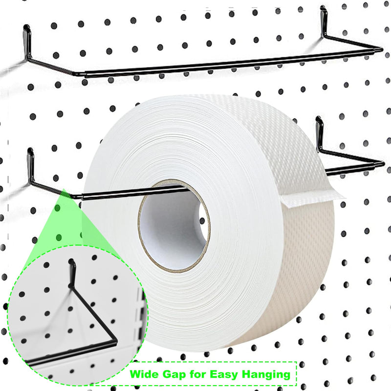 [Australia - AusPower] - AccEncyc 2 Pack Pegboard Towel Holder Pegboard Hooks for Paper Towels, Kitchen Towels, Stickers, Tapes Great Peg Board Organizer Accessories for Workshop, Garage, Kitchen 2 Pcs 