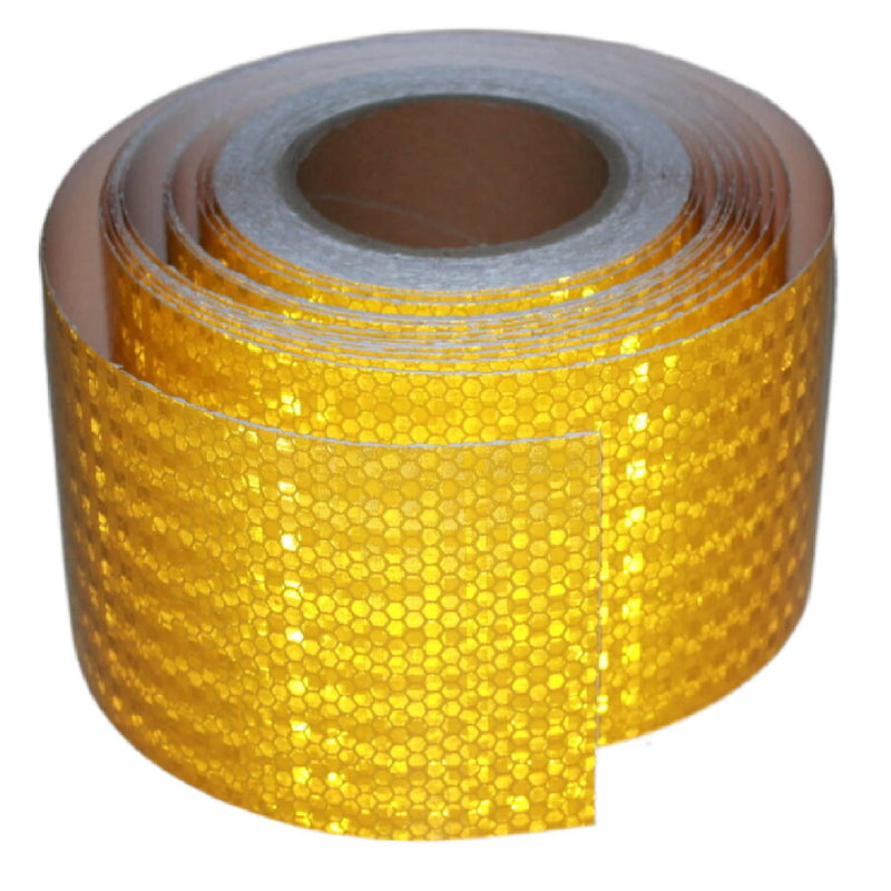 Yellow Reflective Tape Outdoor Waterproof 4 inch Wide, High Visibility Warning Safety Industrial Marking Tape (68 feet) 4"X68ft PVC material - Yellow 1