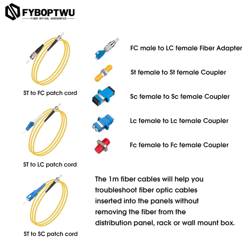 [Australia - AusPower] - Fiber Optic Cable Troubleshoot Kit - 1pc Visual Fault Locator & 1pc FC to LC Adapter & 4pcs Couplers(LC, SC, ST, FC) & 3 Short Patch Cords (Mode Number: VFL-30) VFL-30 kit 
