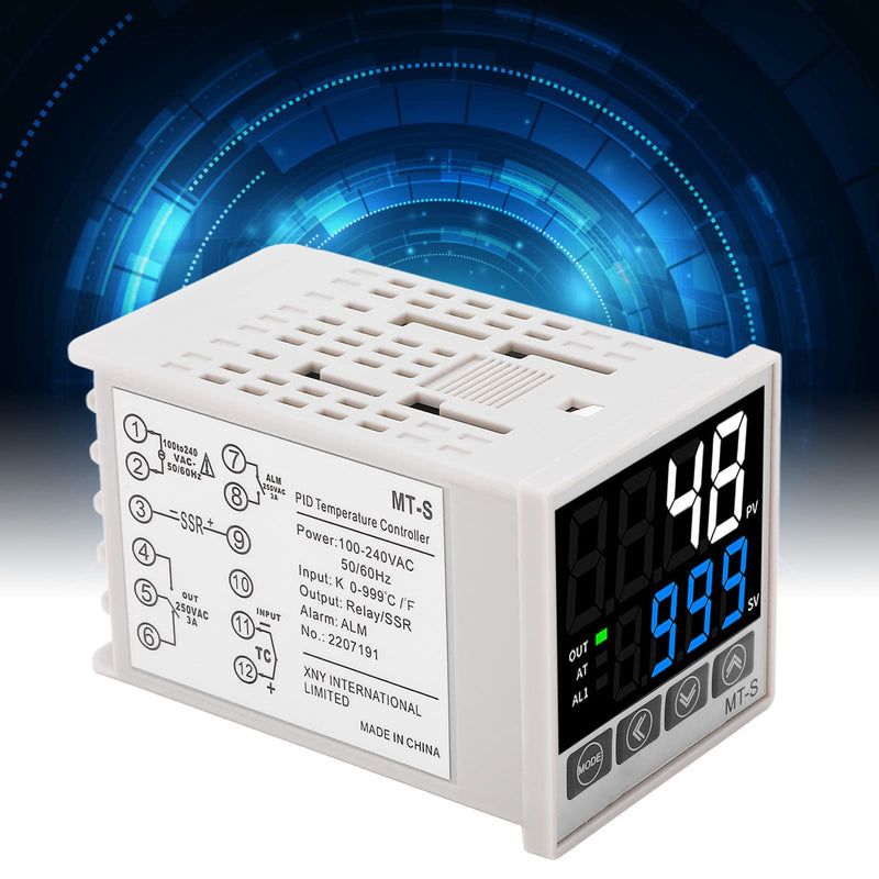 [Australia - AusPower] - PID Temperature Controller Kit, Intelligent Digital Display, Backlit Display with Heating and Cooling Modes for Home Brewing (48 X 48mm) 48 X 48mm 