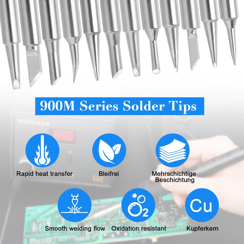 Pack of 12 Soldering Tips, 900M-TB Soldering Tips, Alloy Soldering Tips | Soldering Tip Replacement Soldering Tips Set Use for Soldering Gun, Soldering Station Welding, Soldering etc