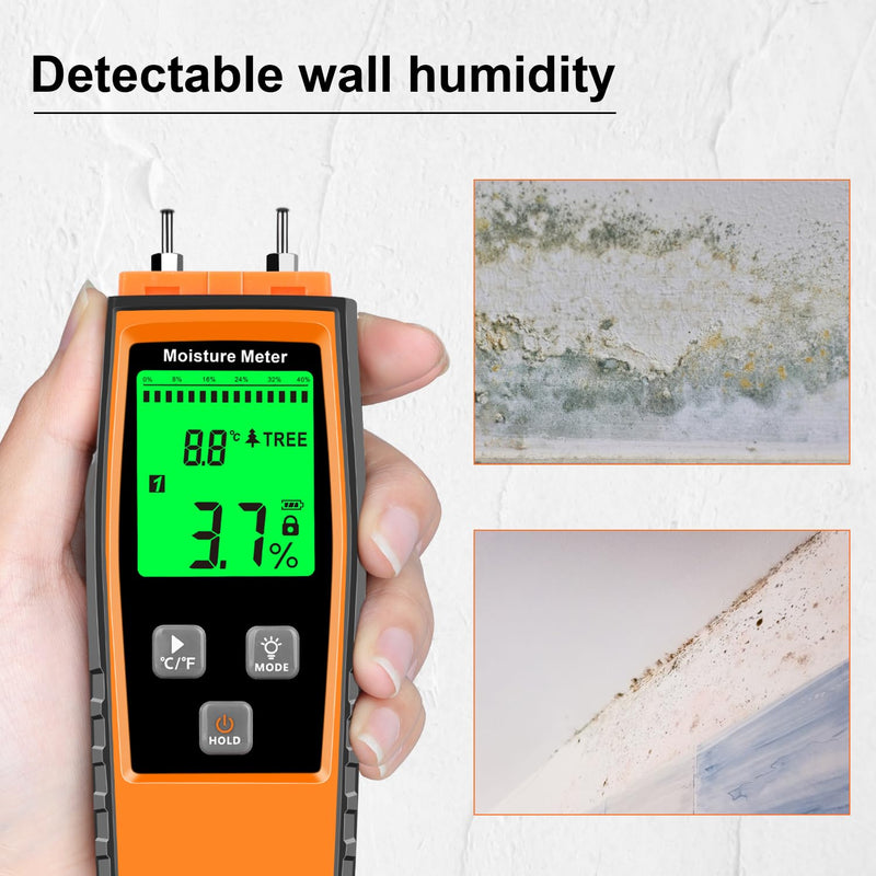 [Australia - AusPower] - XRCLIF Wood Moisture Meter, Wood Moisture Meter for Lumber Walls Logs, Firewood Moisture Detector Caravans Lumber Concrete Floors, Moisture Detector for Drywall 