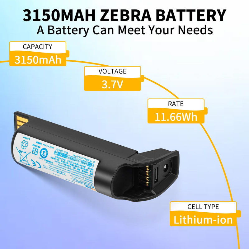 CBQ BT-000317-01 Replacement Battery for Zebra DS22 DS2278 DS2208 DS2278SR DS2278-HC Handheld Scanner Barcode Lithium-Ion Battery BTRY-DS22EAB0E-00