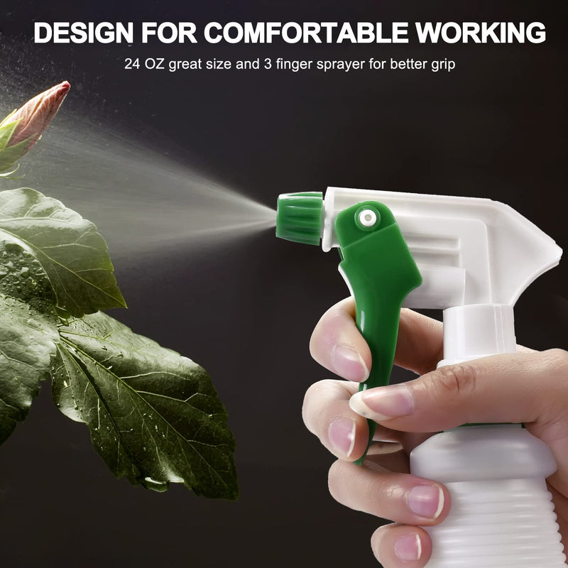 [Australia - AusPower] - Plastic Spray Bottle (3 Pack, 24 Oz, 3 Colors) Heavy Duty All-Purpose Empty Spraying Bottles Leak Proof Commercial Mist Water Bottle for Cleaning Solutions Plants Pet with Adjustable Nozzle 24 Oz, 3 Pack 