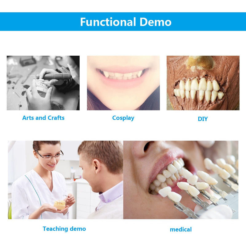 [Australia - AusPower] - 168Teeth Dental Synthetic Resin Tooth Denture Dentistry for Halloween Horror Teeth,Dental Education,Dental Teeth Teaching Model (23A3(6SET)) 23a3(6set) 