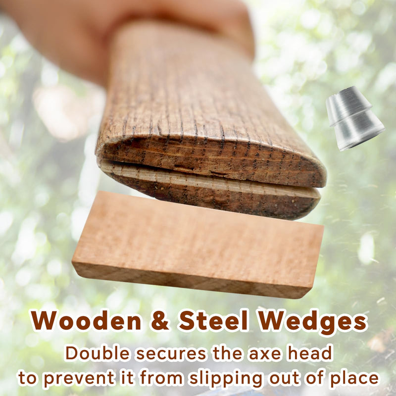 2-Pack Axe Handle Replacement, 17in+23.6in Hatchet Handle Replacement, Wood Replacement Handle for Axe Pick Axe