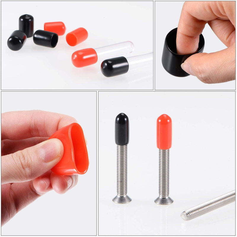 [Australia - AusPower] - uxcell 100pcs Round Rubber End Caps 3/32" 1/8" 5/32" 1/4" Black Vinyl Cover Screw Thread Protectors Assortment Kit 3/32" 1/8" 5/32" 1/4" 100 