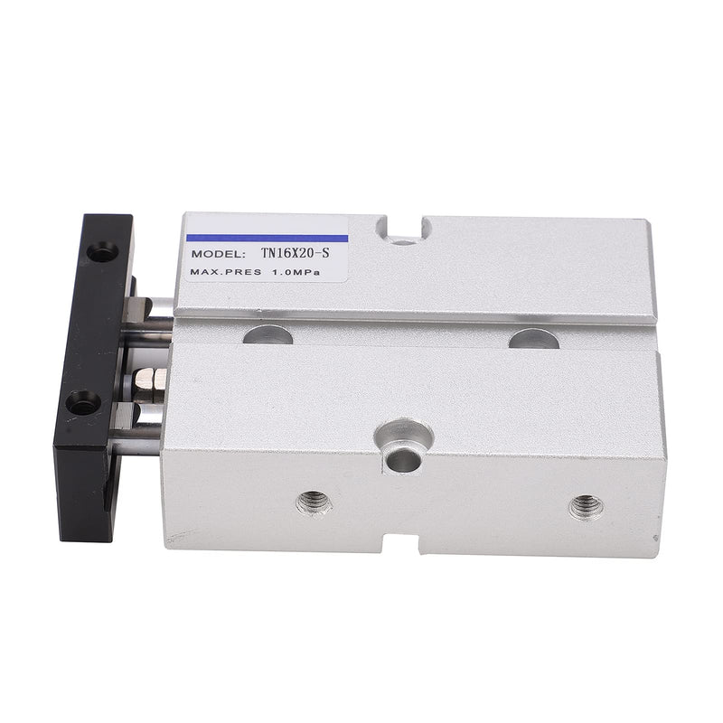 [Australia - AusPower] - Air Cylinder, Aluminum Compact Stroke Air Cylinder Double Action Double Rod Cylinder 10‑200mm Guided Pneumatic Slide Bearing Cushioned(TN16X20‑S) 