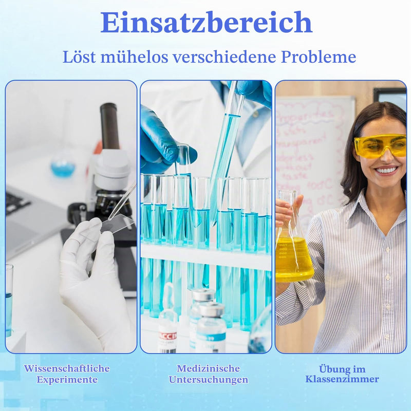 10 Chair Sample Containers with Spoon and Screw Lid 25ml to 30ml | Leak proof plastic containers, blue lids, for stool samples in doctor's office and laboratory, also for dog and cat