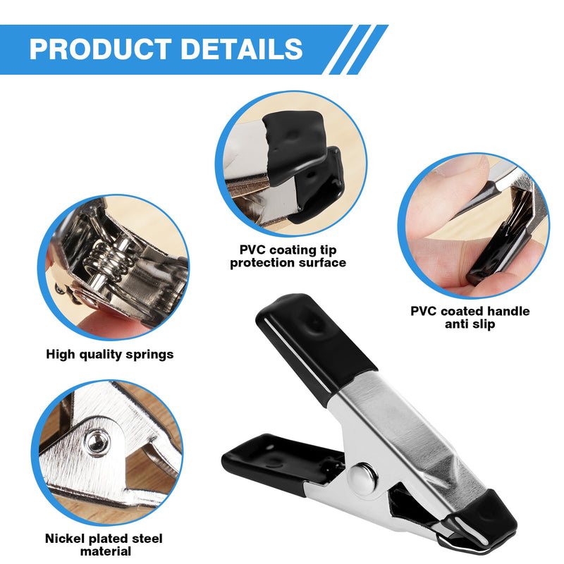 [Australia - AusPower] - HANSOM 30 Pcs Small Clamps,Garden 2 Inch Mini Spring Clips Clamps Heavy Duty for Crafts/Backdrop/Greenhouse,Metal Chip Clips Open Mouth is 3/4 Inch for Woodworking Photography 