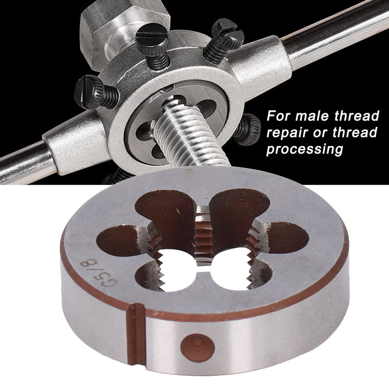 Wisecoco G5/8 Inch Round Thread Cutter Repair Tool for Alloy Steel Cylindrical Pipe Thread with 6 Chip Holes