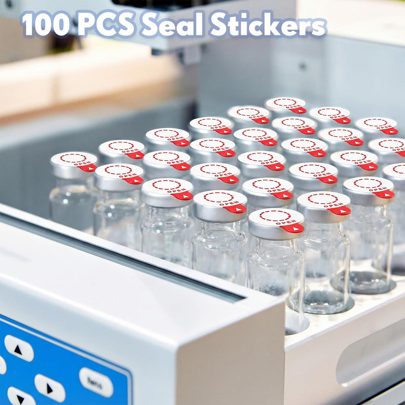 100 Pcs Clear Circle Stickers for Sealing Vial Labels Leak-Proof Self Adhesive Transparent Stickers for 13 mm Aluminum Plastics Caps 3 ml Vial Caps