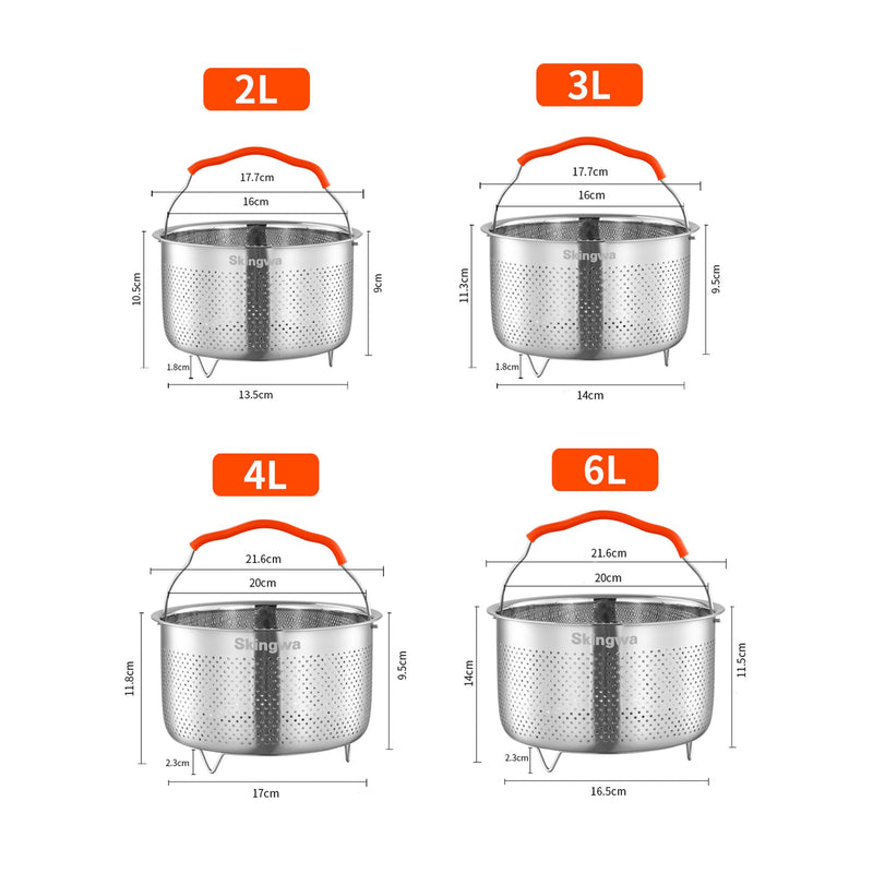 Steamer Basket for Instant Pot 18/8 Stainless Steel Strainer Basket Pressure Cooker Accessories (6L) 6L
