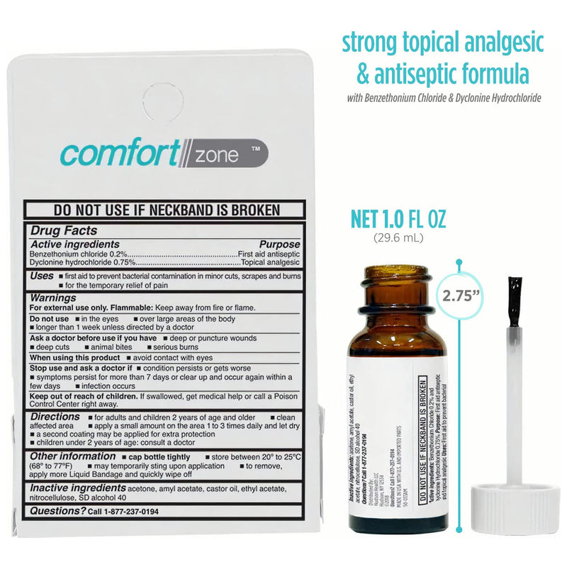 [Australia - AusPower] - Comfort Zone Liquid Bandage, Antiseptic and Analgesic Protective Skin Treatment for Cuts and Wounds, 1 Ounce (Pack of 3) 1 Fl Oz (Pack of 3) 