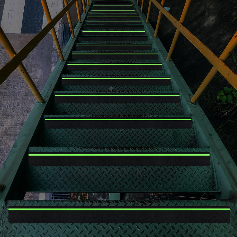 5 Pieces Anti Slip Tape with Glow in Dark Stripe Non Slip Tape with Luminous Stripe Anti Slip Grip Tape for Stairs Anti Slip Traction Tape, 6 by 24 Inches (Luminous)