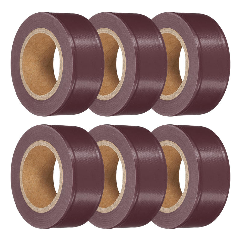 PATIKIL 6Pack Flourescent Brown Flagging Tape, 1" x 100 ft Non-Adhesive PVC Neon Ribbon Marking Roll Survey Tape for Tree Marking, Trail Marking 6